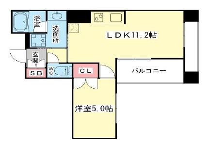 COMFORTABLE柳橋(1LDK/2階)の間取り写真