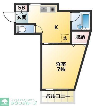 アドレス下北沢(1K/2階)の間取り写真