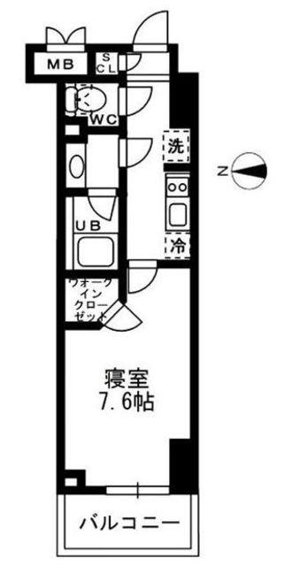  レジディア亀戸-(1K/11階)の間取り写真
