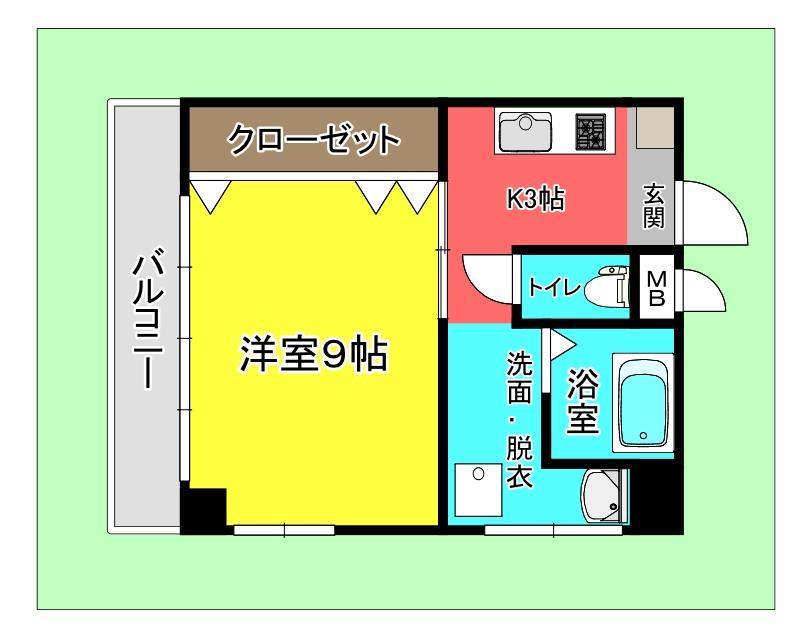 サニーフォート船越南(1K/3階)の間取り写真