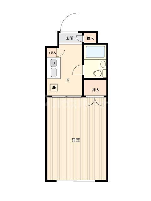 SKビル(1K/4階)の間取り写真