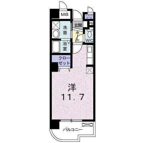 高染IX館(ワンルーム/2階)の間取り写真