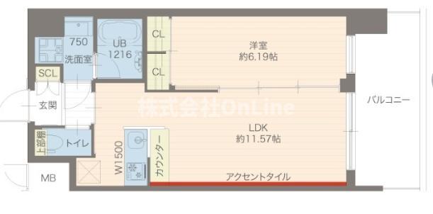 プレジオ城東(1LDK/12階)の間取り写真