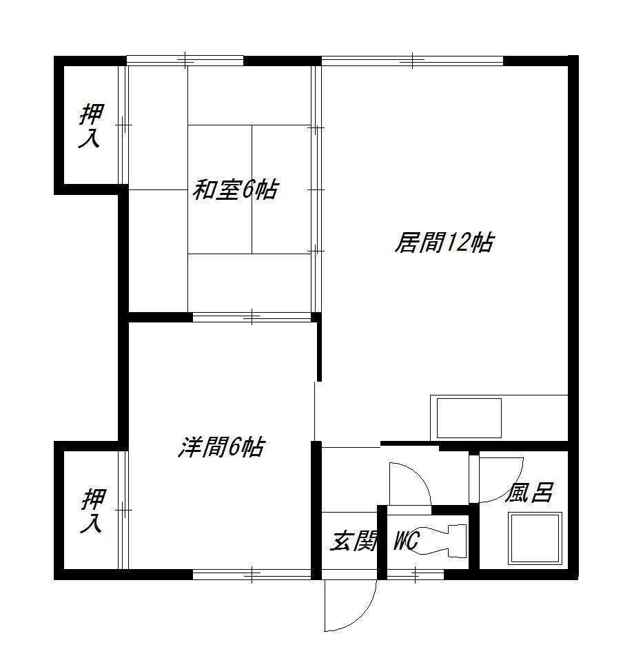 HK末広2・5(2LDK/2階)の間取り写真