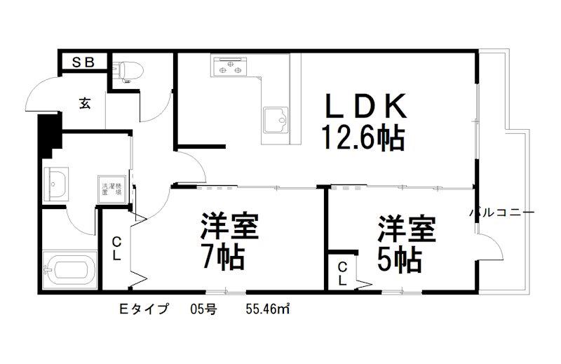 ロマンレジデンス(2LDK/4階)の間取り写真