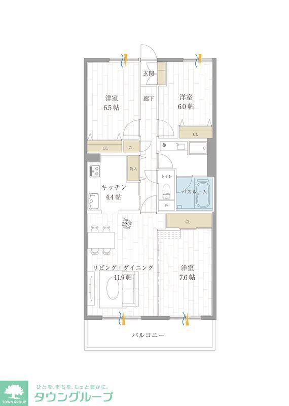 TRガーデン(3LDK/3階)の間取り写真