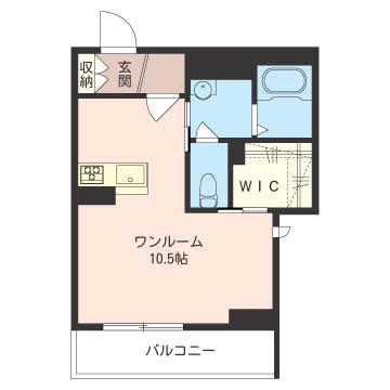 ミリューヴィラージュ(ワンルーム/1階)の間取り写真