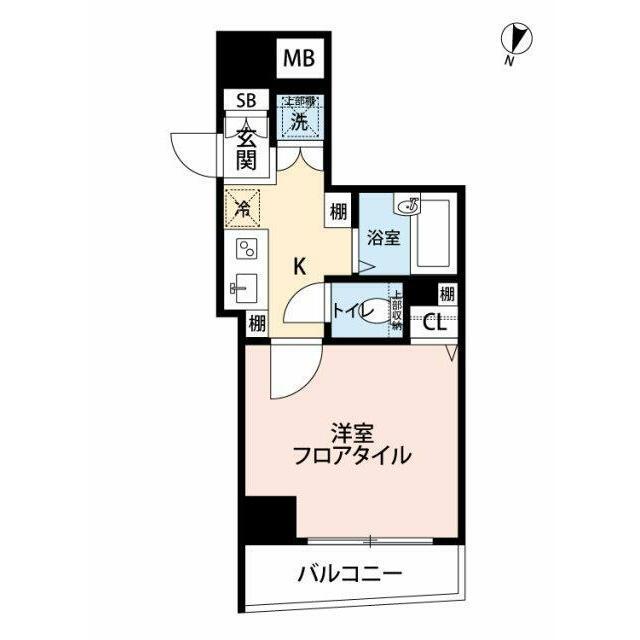 マイナビSTAYミライエ三軒茶屋太子堂(1K/6階)の間取り写真