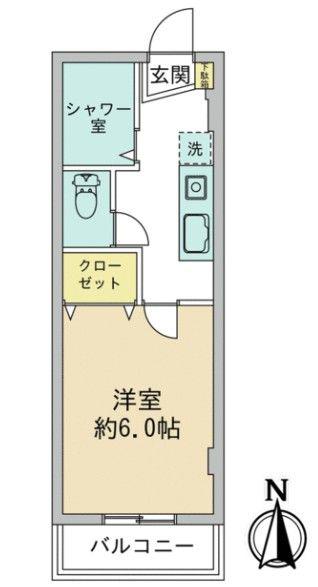 共栄ハイツ(1K/3階)の間取り写真
