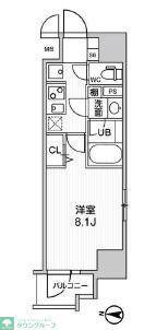 ROOTS KIKUKAWA(1LDK/7階)の間取り写真