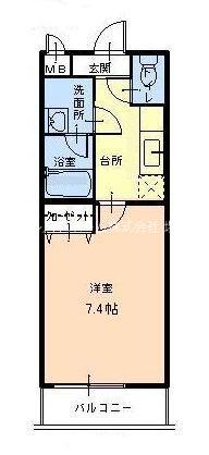 フジパレス愛泉(1K/3階)の間取り写真