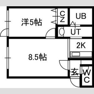プラッツ南16条(1LDK/1階)の間取り写真