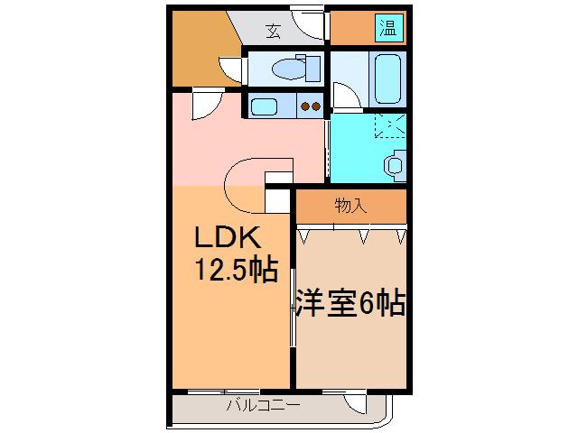 ＪＲ根室本線 帯広駅 徒歩34分 3階建 築19年(1LDK/3階)の間取り写真
