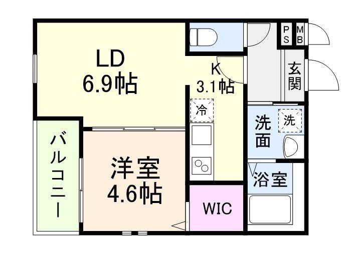フジパレス今川I番館(1LDK/2階)の間取り写真