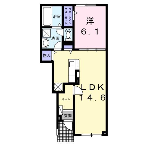 パークハイツモア(1LDK/1階)の間取り写真