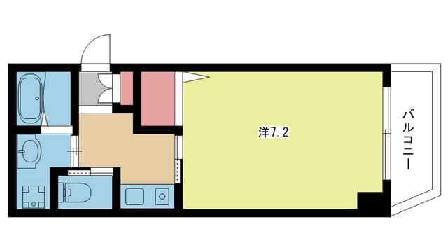 ヴィラージュ南堀江(1K/3階)の間取り写真