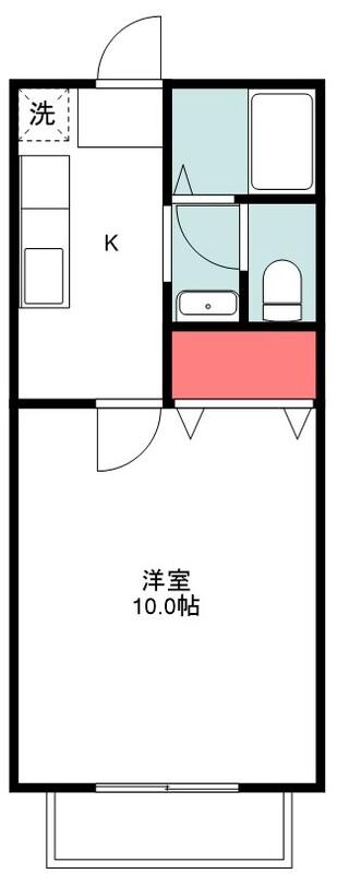 グレイス沓谷(1K/2階)の間取り写真