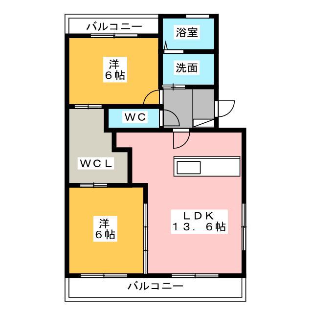 TORTOLOS(2LDK/2階)の間取り写真