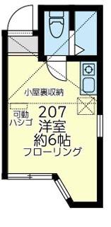 ユナイト日の出町パトリアージュの杜(ワンルーム/1階)の間取り写真