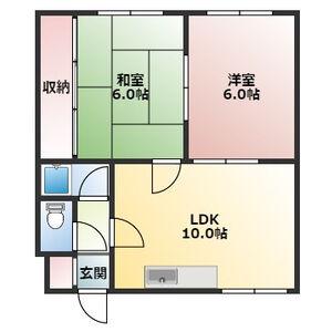 パークハイツ栄(2LDK/2階)の間取り写真