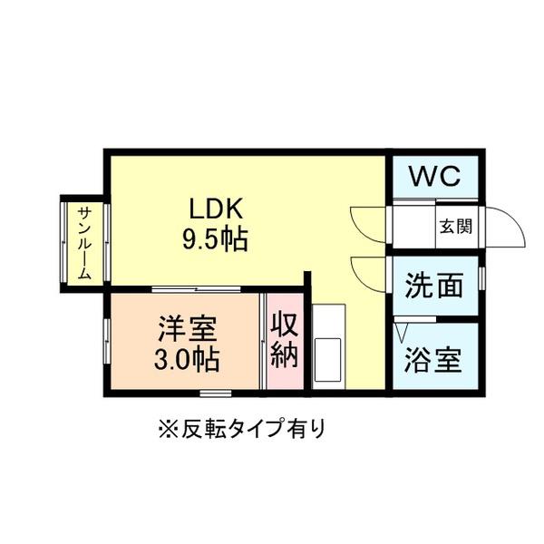 PROVENCE B棟(1LDK/1階)の間取り写真
