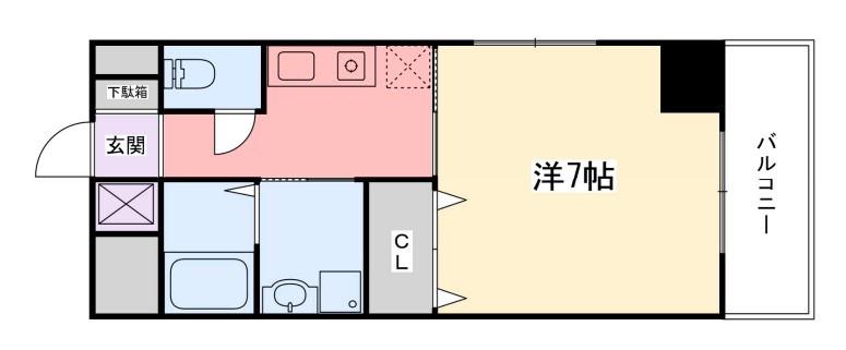インタービレッジ東延末II(1K/4階)の間取り写真