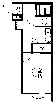 グランメール下丸子(1K/2階)の間取り写真