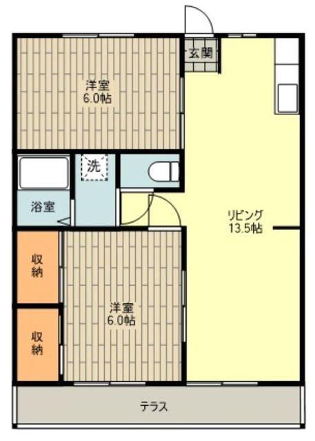 サニーヴィレッジI(2LDK/1階)の間取り写真