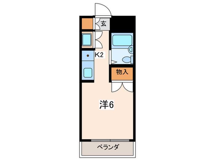 ベイウエスト浅間台(1K/1階)の間取り写真
