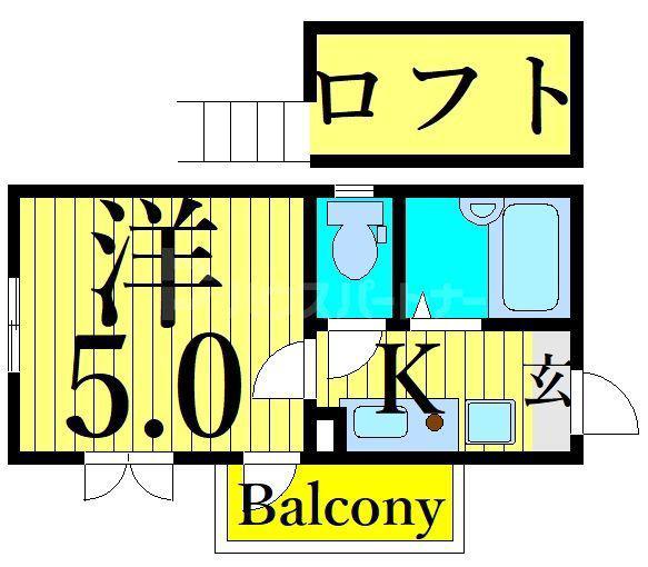 フラッツ田端(ワンルーム/3階)の間取り写真