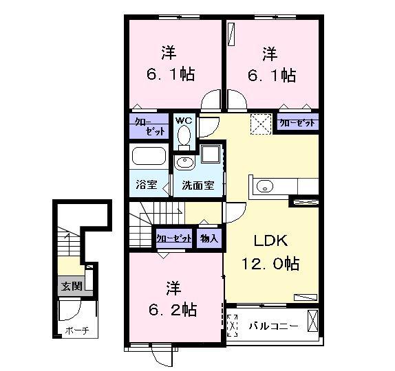 FELICE(3LDK/2階)の間取り写真