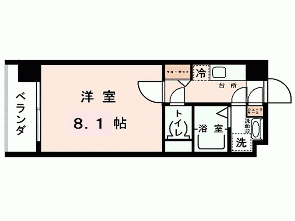 グリーンピア呉服町(1K/5階)の間取り写真