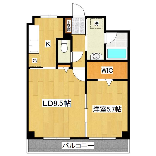 シャトレーやまのい(1LDK/6階)の間取り写真