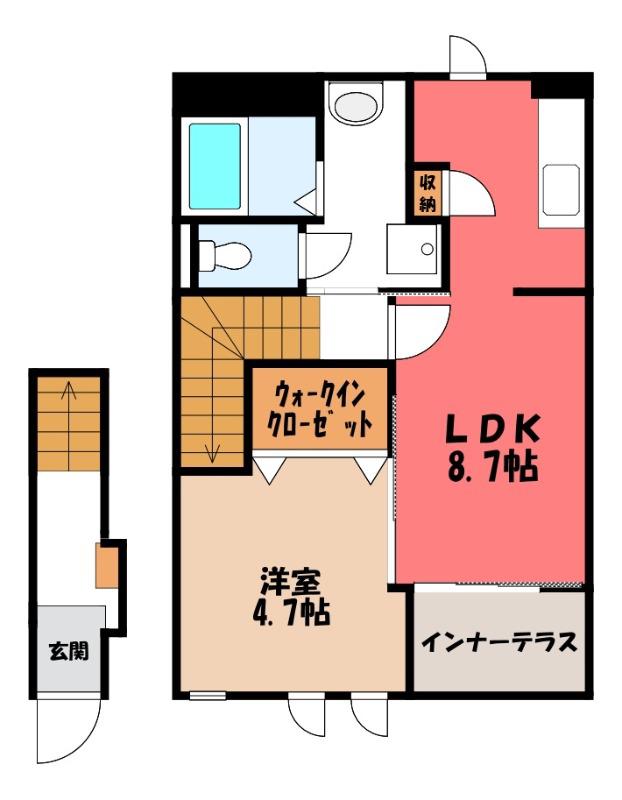 サンライズ(1LDK/2階)の間取り写真
