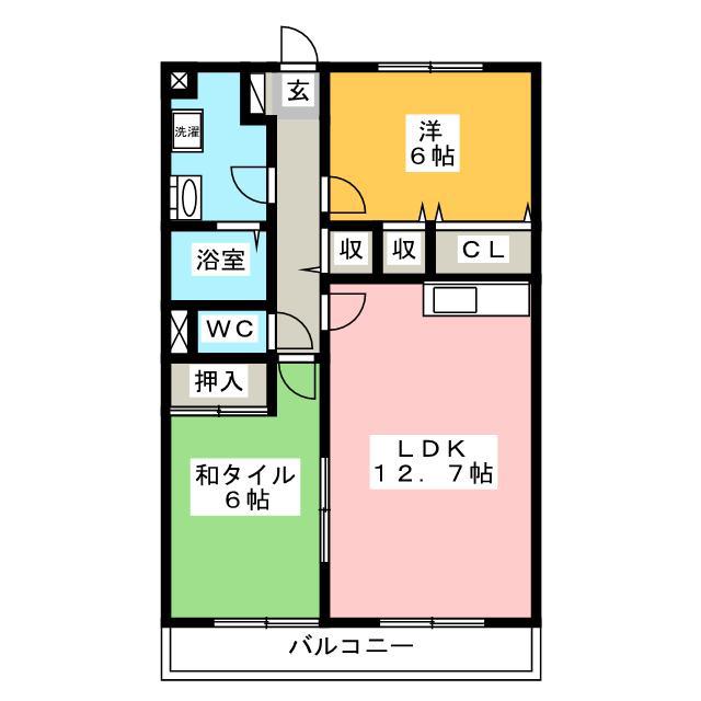 アステイオンV(2LDK/1階)の間取り写真