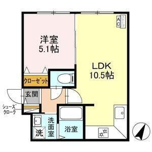 ブリエ・アサヒ(1LDK/3階)の間取り写真