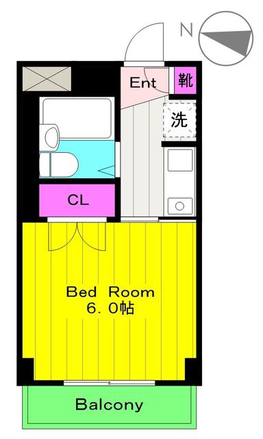 ハウスクレバー(1K/3階)の間取り写真