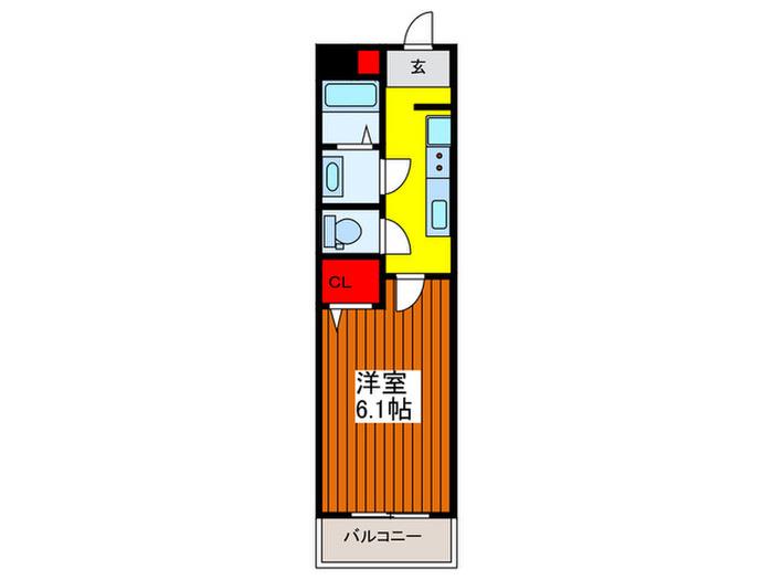 ハーベスト鳩ケ谷駅前(1K/3階)の間取り写真