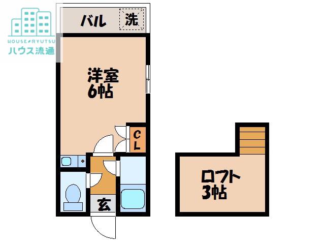 プレンティ三原(ワンルーム/2階)の間取り写真
