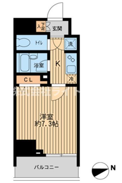 HF早稲田レジデンス(1K/4階)の間取り写真