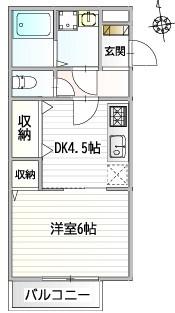ルミエール堂本(1DK/1階)の間取り写真