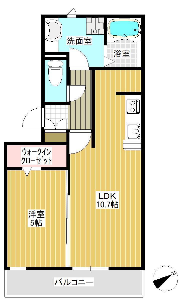 アリス京町壱番館(1LDK/3階)の間取り写真