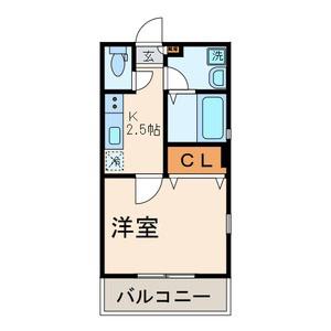 ヴェリーヌ住吉(1K/3階)の間取り写真