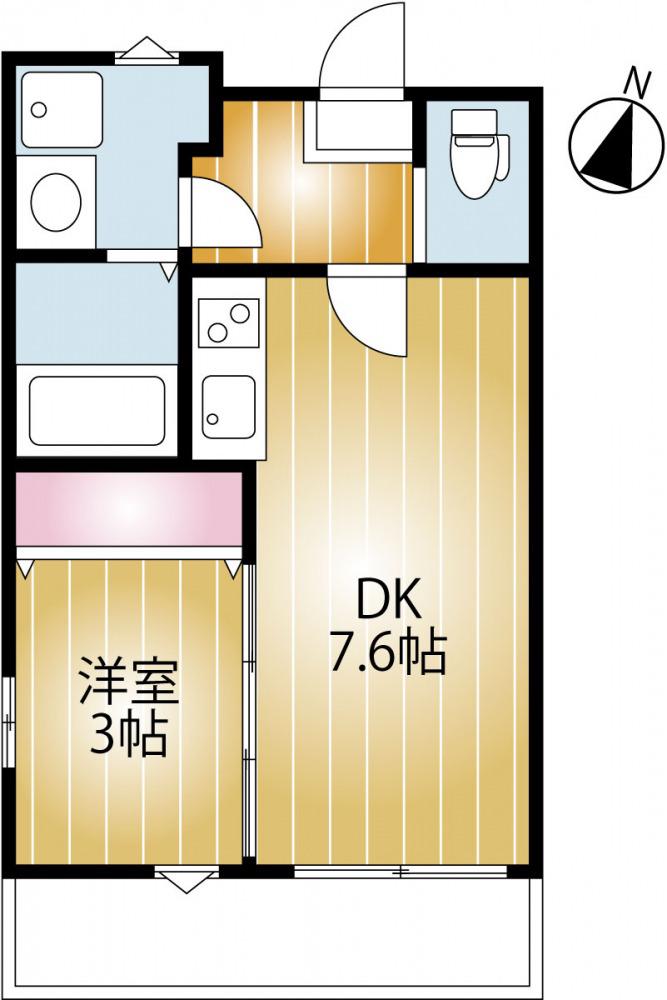 AQUE11(1DK/1階)の間取り写真