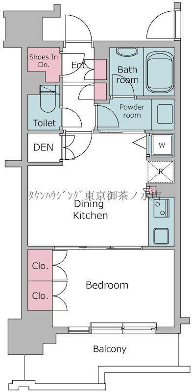 レジディア御茶ノ水(1DK/13階)の間取り写真