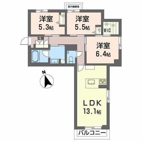 グランメゾン平垣(3LDK/1階)の間取り写真