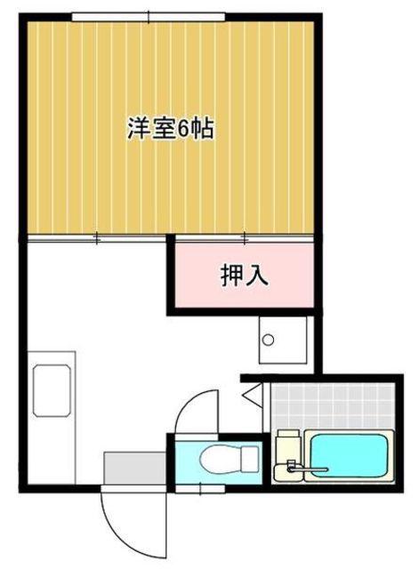 東急田園都市線 用賀駅 徒歩6分 2階建 築43年(1K/1階)の間取り写真