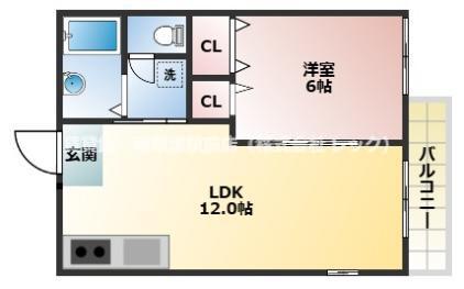 サンライフ野路II(1LDK/1階)の間取り写真
