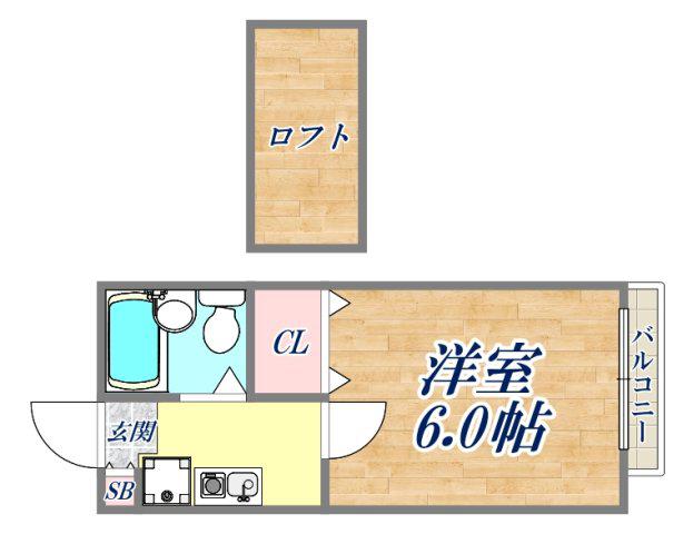 エンジェルコスモ稲葉荘3(1K/1階)の間取り写真