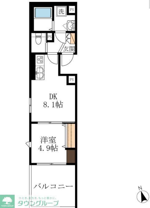 へーベルビルズ元住吉(1DK/3階)の間取り写真